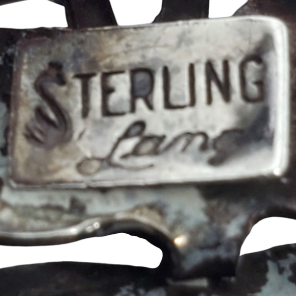 LANG Sterling Silver Floral Oval Link Bracelet #17614 - Picture 8 of 8